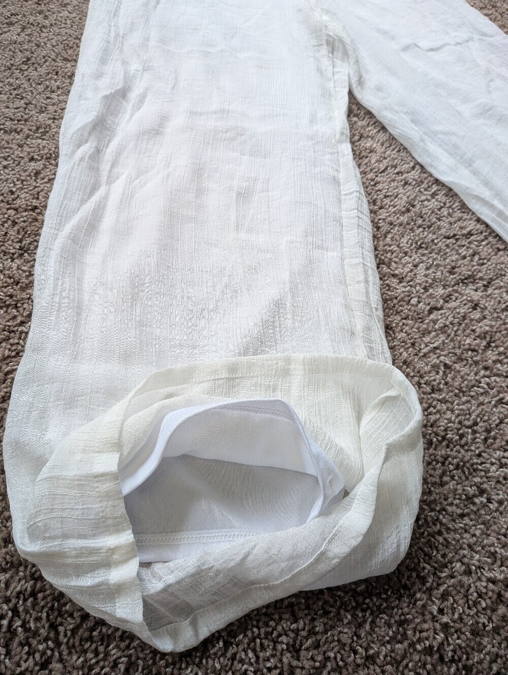 Apt. 9 Wide Leg White Gauze Pants Women's Large - Picture 5 of 11